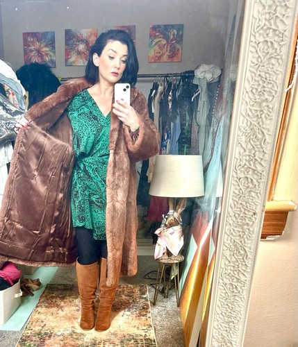 Vintage rabbit fur coat - vintage,