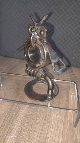 Scrap art nuts bolts - owl, with