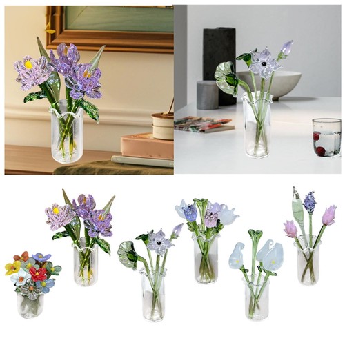 Glass flower bouquet with vase - bouquet,