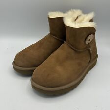 UGG Women's Water Resistant Mini Bailey Button II Boots Chestnut Size 5