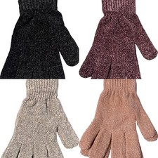 Ladies Girls Gloves Chenille Warm Cosy  Soft Feel Christmas Gift