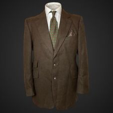 Bespoke Men’s Blazer Jacket Vintage 70’s Brown Wool Flannel 42R Cambridge 