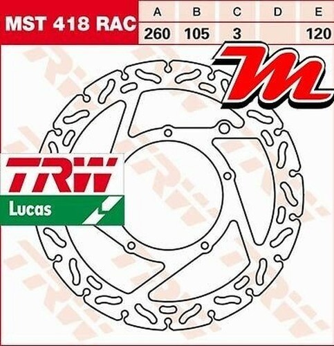 Front brake disc trw lucas - disc, mst