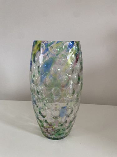 Dimpled glass bouquet vase - glass,