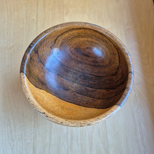 A striking late 19th century  bowl or tazza turned from Brazilian rosewood.