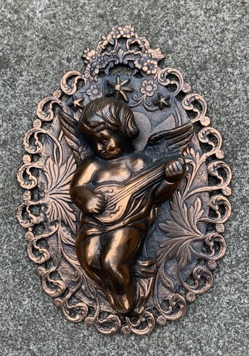 Fabulous bronze cherub oval - bronze,
