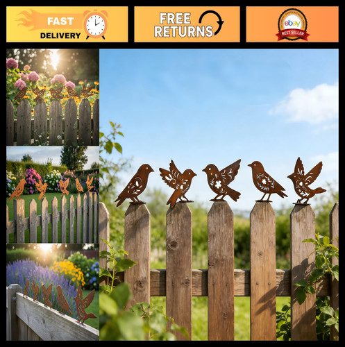5pcs metal birds garden - 5pcs,