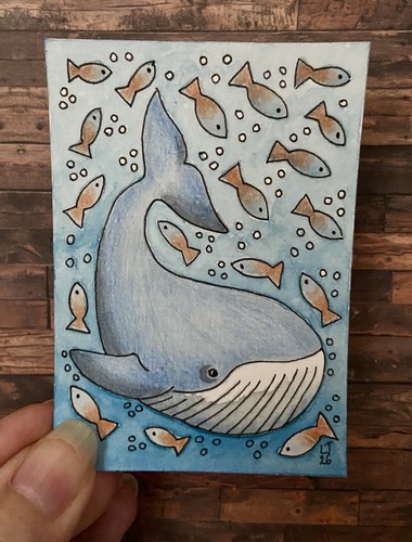 Aceo original folk - original,