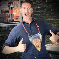 CKB Ltd Novelty PIZZA HOLDER Slice Pouch & Lanyard Unusual Gift Fun Gift ID UK