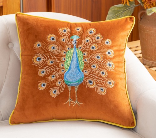 Burnt orange velvet peacock - burnt,