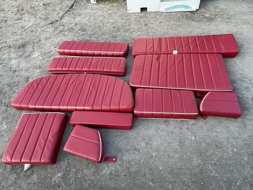 Red faux leather - , interior