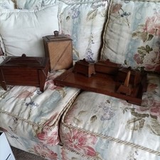 Vintage Writing Desk Set Pen Rest Ink Well Very Good Condition For It's Age