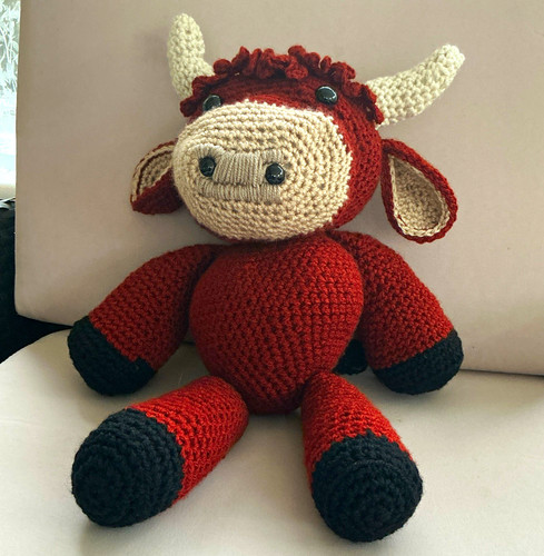 Handmade crochet stuffed bull - stuffed,