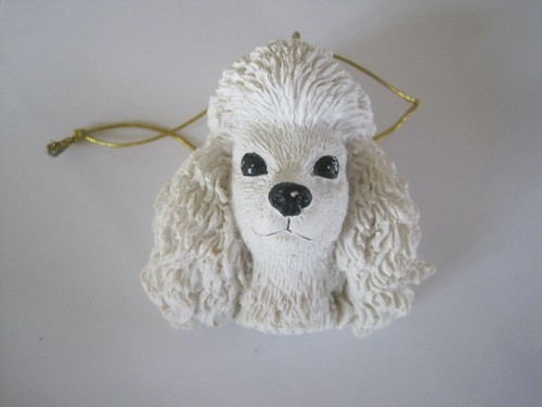 White poodle ceramic head - ceramic,