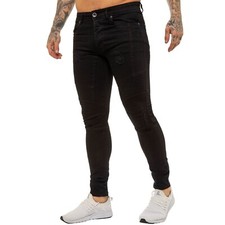 Enzo Mens Biker Jeans Slim Fit