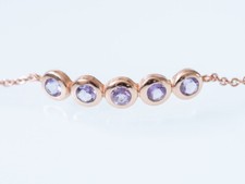 Azuni London Amethyst Bracelet, Rose Gold Tone, New
