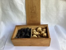 Vintage Staunton House Martin Boxwood Chess Set Pieces Boxed Complete 3” King