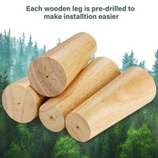 4x 12cm Wooden Furniture Legs