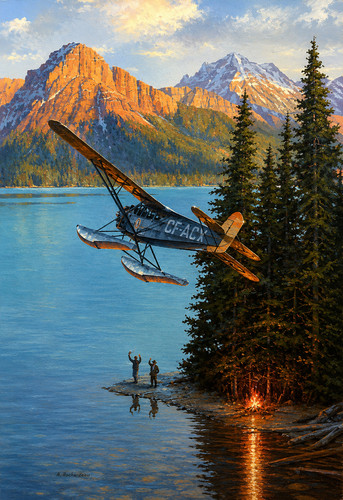 Vintage floatplane mountain - floatplane,