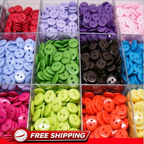 500pcs 9mm mixed resin buttons - 500pcs,