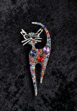 Cat Brooch Pin Multicolour