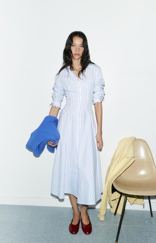 Zara striped shirt midi dress - striped,