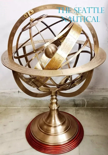 Vintage brass astrolabe - brass,