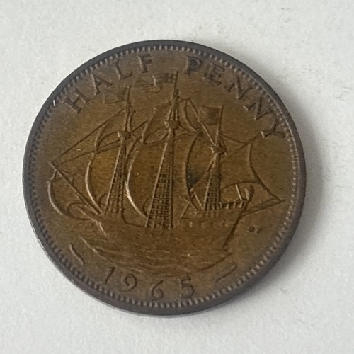 1965 half penny coin - 1965,