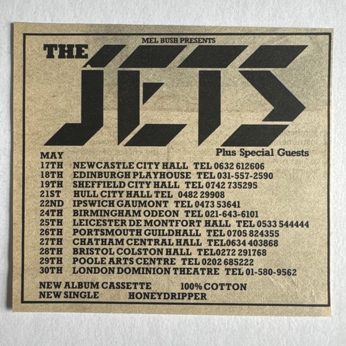 The jets tour dates 1982 - jets,