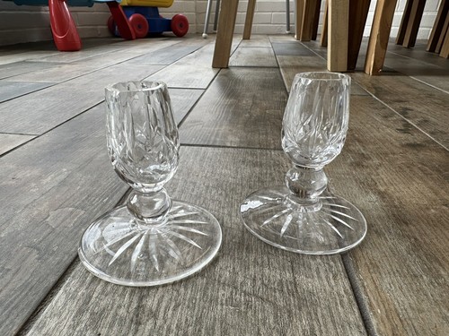 Pair glass cut crystal - cut,