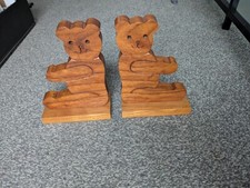 John Buckhurst Wooden Teddy Bear Book Ends