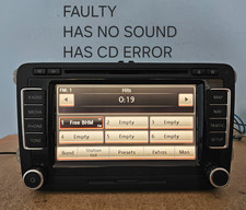 VW RNS 510 SAT NAV CAR RADIO STEREO CD PLAYER HEAD UNIT - FAULTY SOLD FOR SPARES