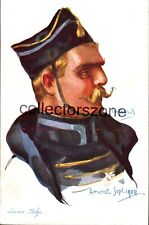 WW1 Paris Color Belgian Soldier  caricature Printed postcard original