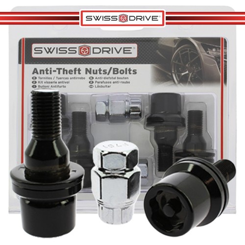 Black locking wheel bolts - black,