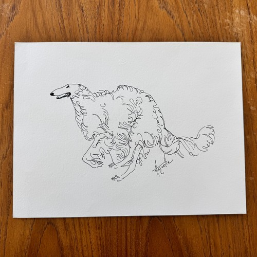 Borzoi russian wolfhound ink - borzoi,