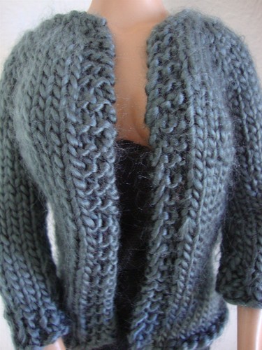 Hand knit dark gray - hand,