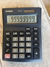 Casio MS-8V Electronic Desktop Calculator - Black - Dual Powered