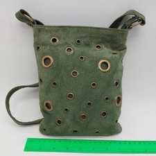 Green Real Leather Suede