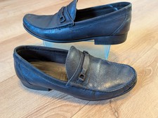 Anatomic & Co Mens Smart Slip On Loafers Size 10.5 UK Navy Leather Gel Soles