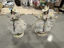 PAIR DRESDEN Volkstedt LACE