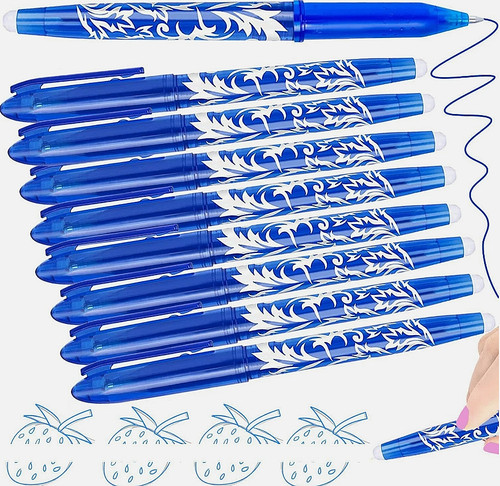Erasable pens blue - blue, eraser