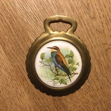 Vintage Ceramic Horse Brass European Bee Eater Birc