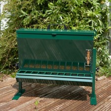 Wall Mounted Chicken Feeder – Outdoor Metal Poultry Feed Box for Hens & Coop Use