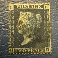 Queen victoria blue plate - 2d,