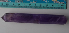 Amethyst hexagonal pointed wand, 11cm long, 1.5cm wide, 53g