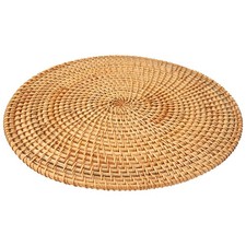Handwoven Rattan Placemats,Round Wicker Table Mats, Natural Woven Placemats2320