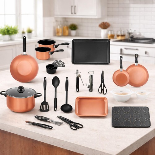 Copper 21pc kitchen cookware - kitchen,
