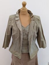 Linea Raffaelli Jacket + Halter UK 12 Pistacio Green Frilled 