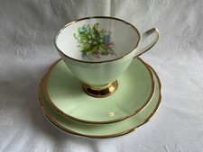 Bone China Green Harlequin Trio by "Clare" Made in England
