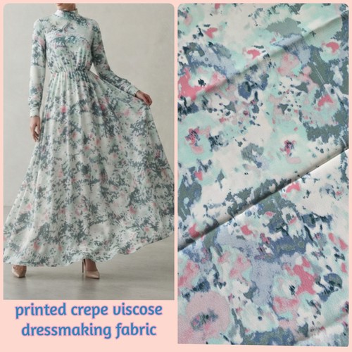 Metres printed crepe fabric - 4,